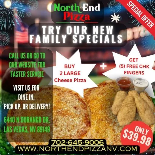 Family Special — Two Large Pizzas & Fingers