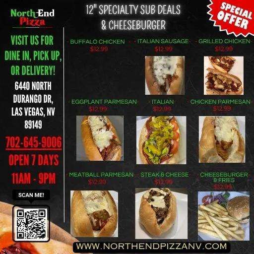 12-inch Specialty Subs & Cheeseburger Deals